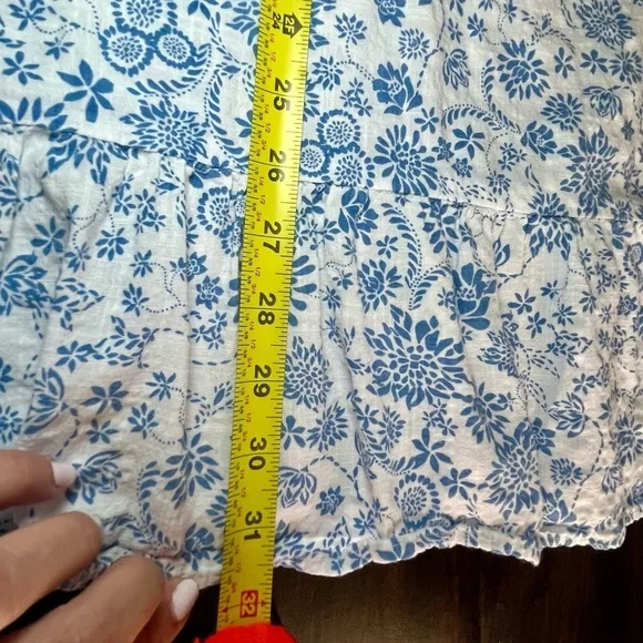 LOFT Floral Blue and White Long Sleeve Summer Dress - Picture 7 of 10